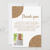 60 en Fabulous Gold Glitter Photo 60th Birthday Bedankkaart (Voorkant)
