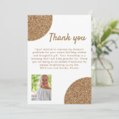 60 en Fabulous Gold Glitter Photo 60th Birthday Bedankkaart (Staand voorkant)
