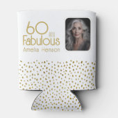 60 en Fabulous Gold Glitter Photo 60th Birthday Blikjeskoeler (Achterkant)