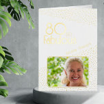 60 en Fabulous Gold Glitter Photo 60th Birthday Folie Wenskaart<br><div class="desc">60 en Fabulous Gold Glitter Photo 60th Birthday Kaart. Moderne verjaardagskaart met trendy typografie en echte folie gouden glitterspots en tekst. Het ontwerp heeft een douanefoto en een naam. U kunt de tekst binnen wijzigen of wissen. Maak een gepersonaliseerde 60ste verjaardagskaart voor een mijlpaal verjaardag.</div>