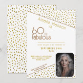 60 en Fabulous Gold Glitter Photo 60th Birthday Kaart (Voorkant / Achterkant)
