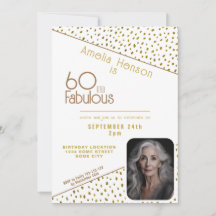 60 en Fabulous Gold Glitter Photo 60th Birthday