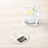 60 en Fabulous Gold Glitter Photo 60th Birthday Kartonnen Onderzetters (Insitu)