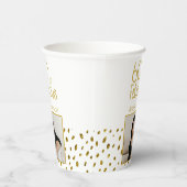 60 en Fabulous Gold Glitter Photo 60th Birthday Papieren Bekers (Rechts)