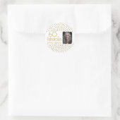 60 en Fabulous Gold Glitter Photo 60th Birthday Ronde Sticker (Tas)