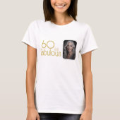 60 en Fabulous Gold Glitter Photo 60th Birthday T-shirt (Voorkant)