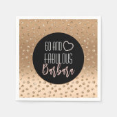 60 en Fabulous Goud Zwart Blush Roze Verjaardag Servet (Voorkant)