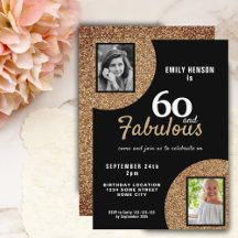 60 en Fabulous Gouden Glitter 2 Foto 60ste Verjaar