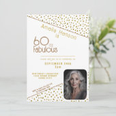 60 en Fabulous Gouden Glitter Foto 60e Verjaardag Kaart (Staand voorkant)
