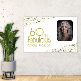 60 en Fabulous Gouden Glitter Foto 60e Verjaardag Poster