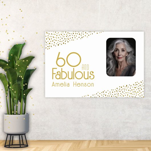 60 en Fabulous Gouden Glitter Foto 60e Verjaardag Poster
