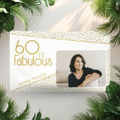 60 en Fabulous Gouden Glitter Foto 60e Verjaardag  Spandoek
