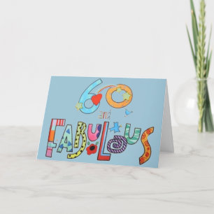 60 en Fabulous Happy 60th Birthday Card Kaart