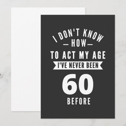 60 en Fabulous / Happy 60th Birthday Kaart (Voorkant / Achterkant)