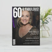60 en Fabulous Magazine Hoesje 60ste verjaardag Kaart (Staand voorkant)