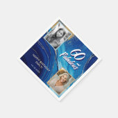 60 en Fabulous Marble Glitter 2 Foto Verjaardag Servet (Hoek)