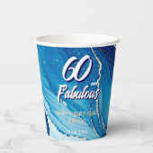 60 en Fabulous Marble Glitter verjaardag Papieren Bekers (Achterkant)