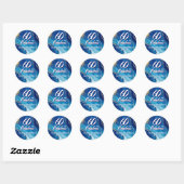 60 en Fabulous Marble Glitter verjaardag Ronde Sticker (Vel)