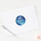 60 en Fabulous Marble Glitter verjaardag Ronde Sticker (Envelop)