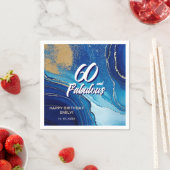 60 en Fabulous Marble Glitter verjaardag Servet (Insitu)