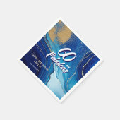 60 en Fabulous Marble Glitter verjaardag Servet (Hoek)
