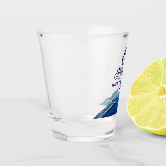 60 en Fabulous Marble Glitter Verjaardagsfeest Shot Glas (Links)