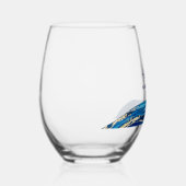 60 en Fabulous Marble Glitter Verjaardagsfeest Wijnglas Zonder Voet (Rechts)