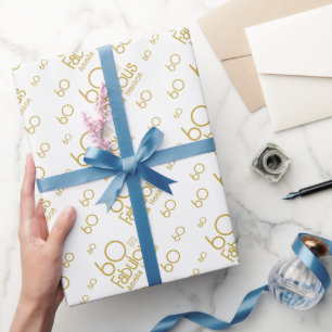 60 en Fabulous Modern 60e Verjaardag Cadeaupapier