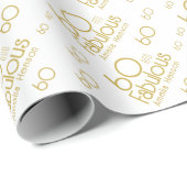 60 en Fabulous Modern 60e Verjaardag Cadeaupapier (Rol Hoek)