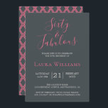 60 en Fabulous Pink Black 60th Birthday Party Kaart<br><div class="desc">Het vieren van 60 in stijl met dit moderne 60ste verjaardagsontwerp in stijlvol roze en zwart, een chic 60ste verjaardagsuitnodiging die je eenvoudig kunt personaliseren en uitzenden voor je elegante viering van het zestigste verjaardagsfeest. De woorden zestig en fabulous worden geplaatst gebruikend modern manuscript. Exclusief voor u ontworpen door Happy...</div>