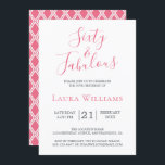 60 en Fabulous Pink White, 60th Birthday Party Kaart<br><div class="desc">Het gedenkteken dat je 60 jaar in stijl kunt draaien met dit moderne 60ste verjaardagsontwerp in stijlvol roze en wit, een 60ste schitterende verjaardagsuitnodiging die je kunt personaliseren en uitzenden voor je elegante viering van je zestigste verjaardagsfeestje. De woorden zestig en fabulous worden geplaatst gebruikend modern manuscript. Exclusief voor u...</div>