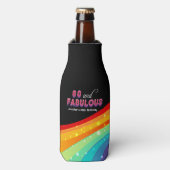 60 en Fabulous Rainbow Verjaardagsfeest Custom Flesjeskoeler (Fles Voorkant)