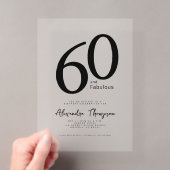 60 en Fabulous Script 60ste verpartij Acryl Uitnodigingen (Insitu (Draagbaar))