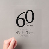 60 en Fabulous Script 60ste verpartij Acryl Uitnodigingen (Insitu (Draagbaar))