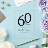 60 en Fabulous Script 60ste verpartij Acryl Uitnodigingen (Insitu (Huwelijk))