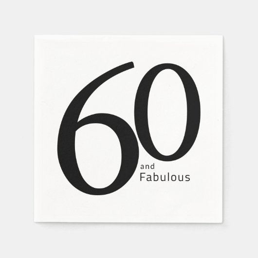 60 en Fabulous Script 60ste verpartij Servet (Voorkant)
