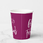 60 en Fabulous Script Magenta 60e verjaardag Papieren Bekers (Rechts)