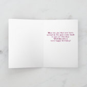 60 en Fabulous Script Photo Magenta 60th Birthday Kaart (Binnen)