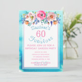 60. en Fabulous Sixtieth Birthday Party Kaart (Staand voorkant)