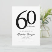 60 en Fabulous Uitnodiging 60e Verjaardagsfeest (Staand voorkant)