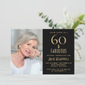60 en Fabulous | Uitnodiging voor 60ste verfeestda (Staand voorkant)