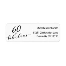 60 en Fabulous Zestigste Verjaardag Elegant Schrif