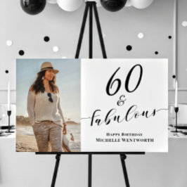 60 en Fabulous Zestigste Verjaardag Foto Script Poster