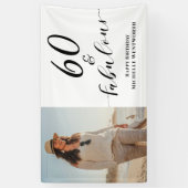 60 en Fabulous Zestigste Verjaardag Foto Script Spandoek (Verticaal)