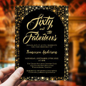 60 En Fabulous Zwart Goud 60e Verjaardagsfeestje Kaart