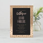 60 en Fabulous Zwarte Gouden Glans Blush Verjaarda Kaart (Staand voorkant)