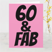 60 EN FANTASTISCH 60E VERJAARDAG Wenskaart Kaart (Gele Bloem)