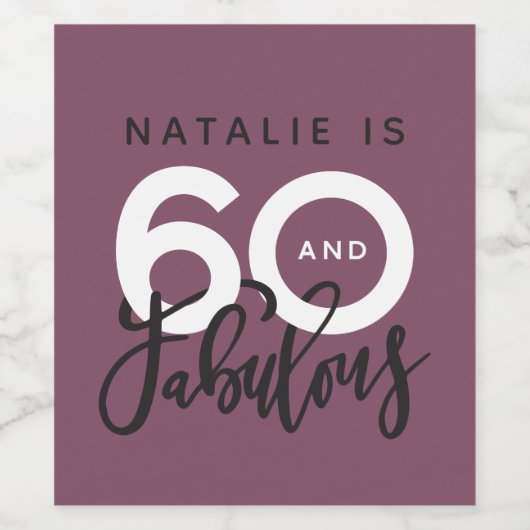 60 en fantastisch verjaardagsfeestlabel wijn etiket (Enkel label)