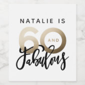 60 en fantastisch verjaardagsfeestlabel wijn etiket (Enkel label)