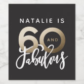 60 en fantastisch verjaardagsfeestlabel wijn etiket (Enkel label)